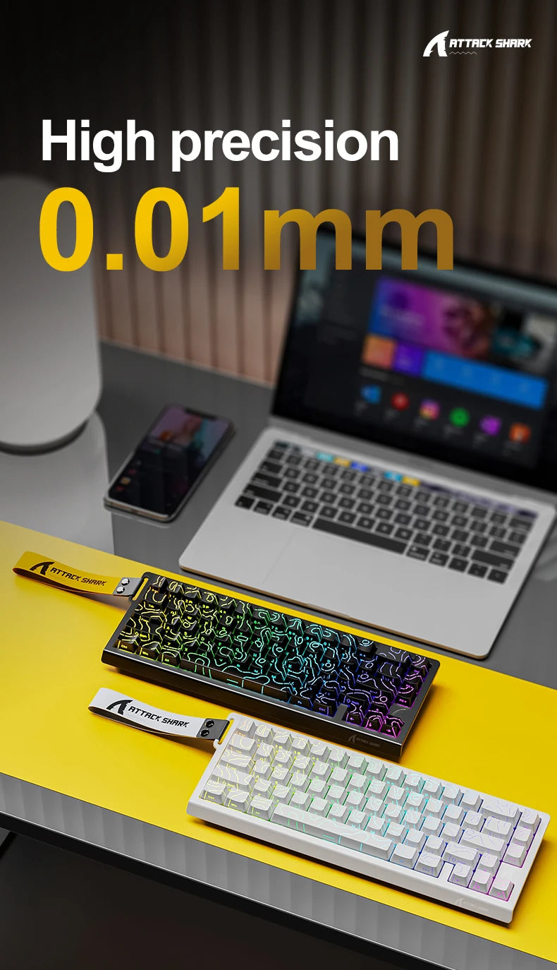 Attack Shark X68HE Gaming Keyboard Wired 8K Polling Hall Effect Magnetic Switch Rapid Trigger SOCD/RS Low Latency Pro Gaming