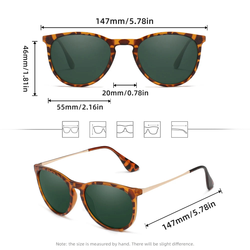 Trendy Cat Eyes Frame Polarized Sunglasses Alloy Design UV400 Travel Glasses For Women Men Driving Eyewear