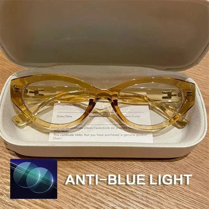 EYORA Vintage Cat Eye Reading Glasses Women Anti Blue Ray Myopia Eyewear Photochromic Progressive Prescription Optical Glasses