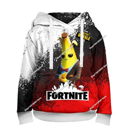 New Fortnite 3D Digital Printed Top Children's Hooded Fashion Trendy Casual Pullover Sweatshirt Birthday Gift