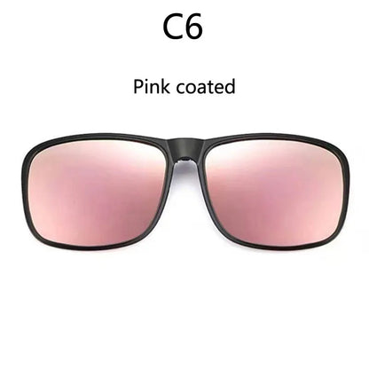 BOYSEEN Polarized Flip Clip Sunglasses Driving Dark UV400 Photochromic Anti Glare Lens Sun Glasses Car Driver Vintage Square