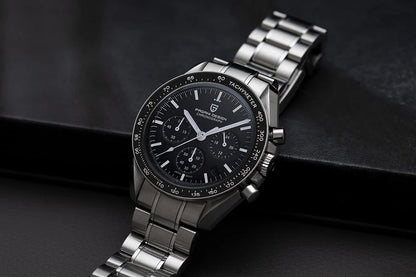 PAGANI DESIGN Moon watch – Luxury quartz chronograph for men, sporty style, sapphire crystal with anti-reflective coating, luminescent display