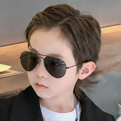 Classic Pilot Children Sunglasses UV400 Metal Vintage Driving Sun Glasses Outdoor Cute Girl Boy Fashion Summer UV Kids Eyewear