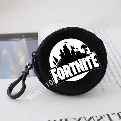 Fortnite Boys Girls Round Coin Purse Cute Fashion Cartoon Printing Large Capacity Cosmetic Bag Portable Handbag Birthday Gifts