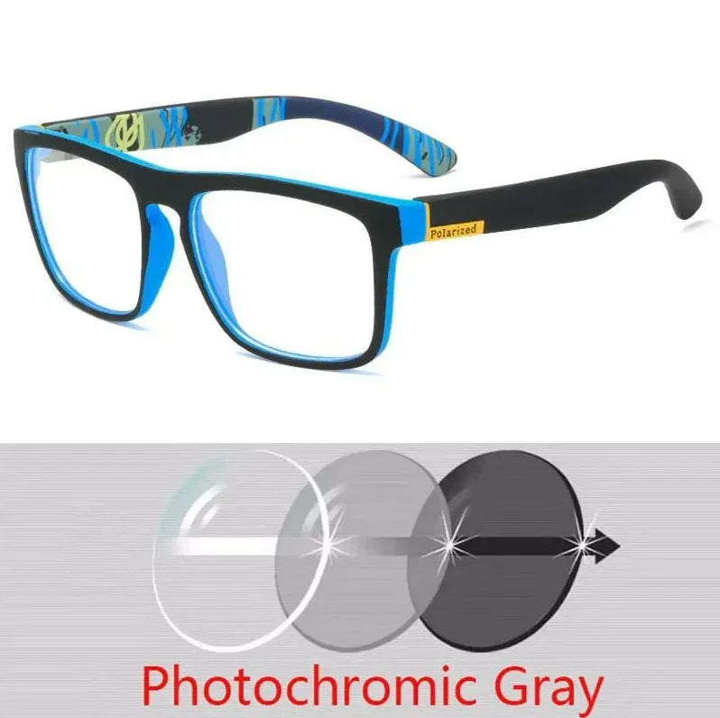 Oculos Masculino Custom Made Myopia Minus Prescription Polarized Lens Square Full-rim Sports Colorful Mirror Sunglasses -1 To-5