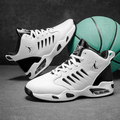 Men's High-Top Basketball Shoes with Breathable Mesh Design for Maximum Comfort, Outdoor Shock-Absorbing Running Shoes, High-Rebound Cushioning Technology for Smoother and More Comfortable Running, Enhanced Support, Stylish