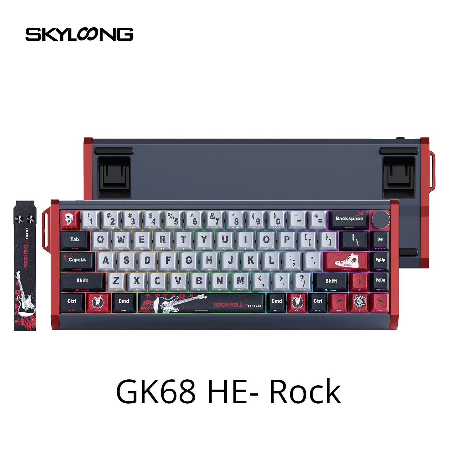 Teclado Magnético SKYLOONG GK61/GK68 HE com Caixa em Alumínio, 8000hz, RT0.01mm, Gatilho Rápido, Teclas PBT, Retroiluminação RGB, Teclado Gaming com Fio
