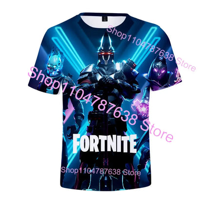 T-shirt de verão Raven Ultima Knight F-Fortnite, t-shirt masculina com estampado 3D Banana Peely, tops de jogo Battle Royale, presentes de aniversário