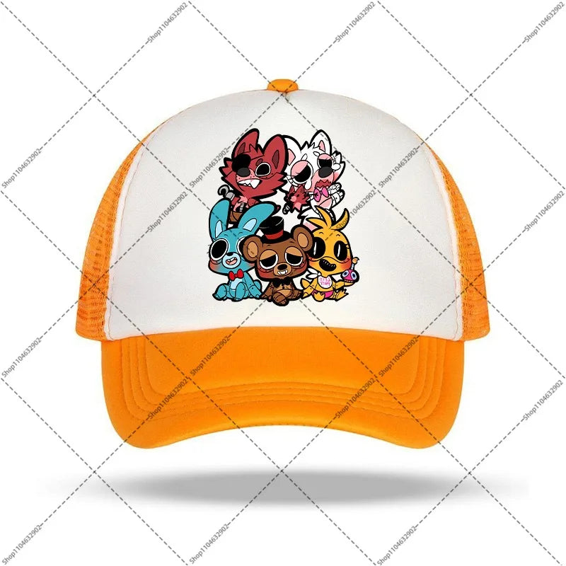 FNAF beisbolo kepurė „Five Nights at Freddy’s“ unisex kepurės nuo saulės su animacinių filmų ir anime motyvais, berniukams ir mergaitėms skirtos mados kepurės, gimtadienio šventės dovanos
