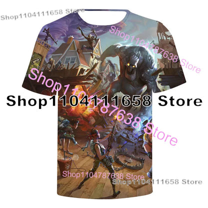 T-shirt de verão Raven Ultima Knight F-Fortnite, t-shirt masculina com estampado 3D Banana Peely, tops de jogo Battle Royale, presentes de aniversário