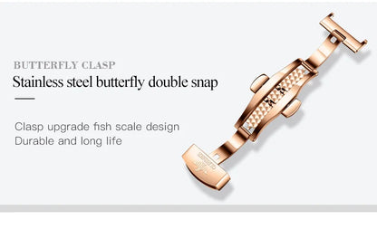 OUPINKE 3175 Women Watches Luxury Elegant Skeleton Automatic Mechanical Watches For Woman 50M Waterproof Bracelet Necklace Set