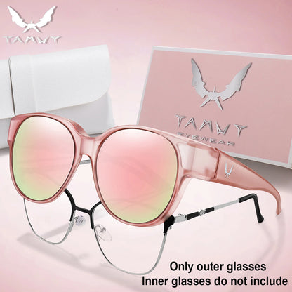 Over Glasses with Box Cover Over Myopia Eyeglasses Unisex Round Shades with UV protection Outdoor Sports Fishing Hiking Cycling