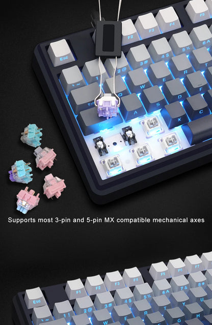Teclado Mecânico Sem Fios SKYLOONG GK104 Pro 100% Personalizado com Switch Hot-Swap de Baixo Ruído para PC Gaming e Acessórios de Escritório