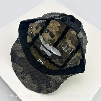 Unisex CAMO greitai džiūstančios beisbolo kepurės su siuvinėtomis raidėmis, apsaugančios nuo saulės, spalvų blokų dizaino, kvėpuojančios, asmeninės, su snapeliu, universalios