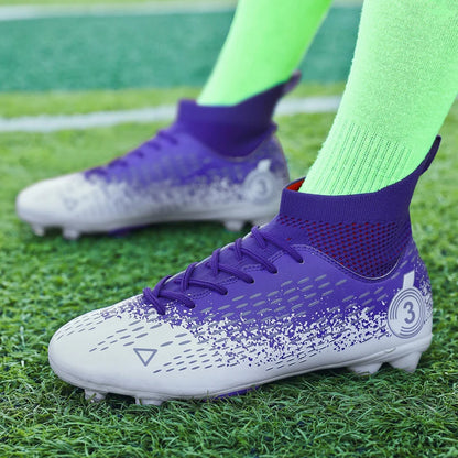 Talla 31-45 Zapatillas de fútbol para hombre, botas de fútbol para mujer, tacos de fútbol para niños, zapatillas de entrenamiento para adolescentes, calzado deportivo transpirable