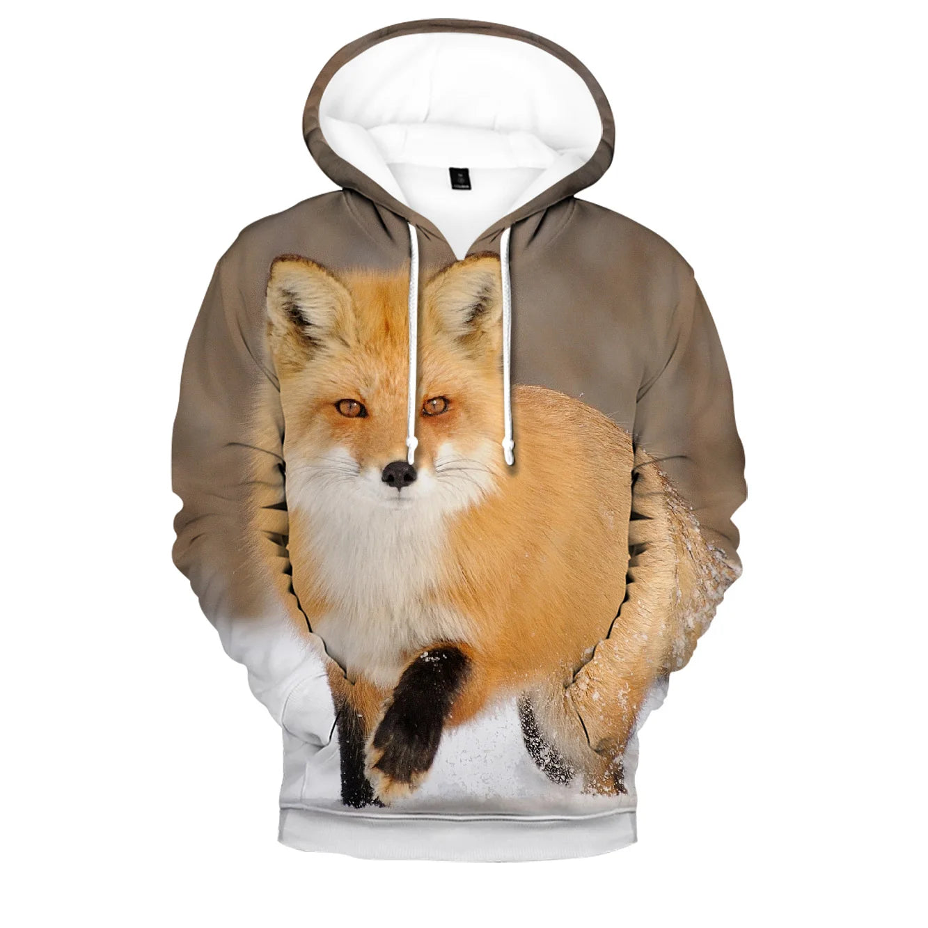 Suositut hip hop -tyyliset uutuushupparit ja collegepaidat, mukava uusi Fox 3D -printti, miehille/naisille, aikuisille/lapsille, rennot puserot