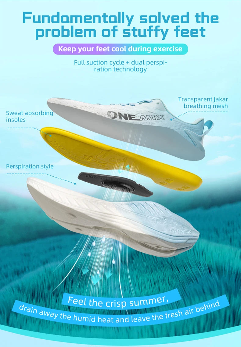 O-Resilio Running Shoes Men Cushion Stability Outdoor Sports Casual Mesh  Lace-up Lightweight Gym Jogging Sneakers