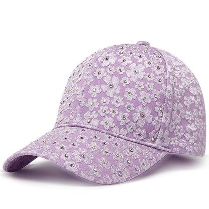 CNTANG vasarinės moteriškos beisbolo kepurės su dirbtiniais deimantais, gėlių siuvinėjimais, moteriškos „snapback“ stiliaus mados dizainerių saulės kepurės, hip-hopo stiliaus Y2K kepurės