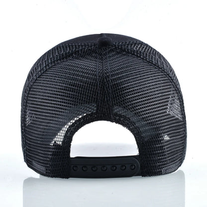 Four Seasons Snapback Baseball Cap Men Fashion Bear Embroidery Hip Hop Hat Women Outdoor Breathable Mesh Trucker Hat