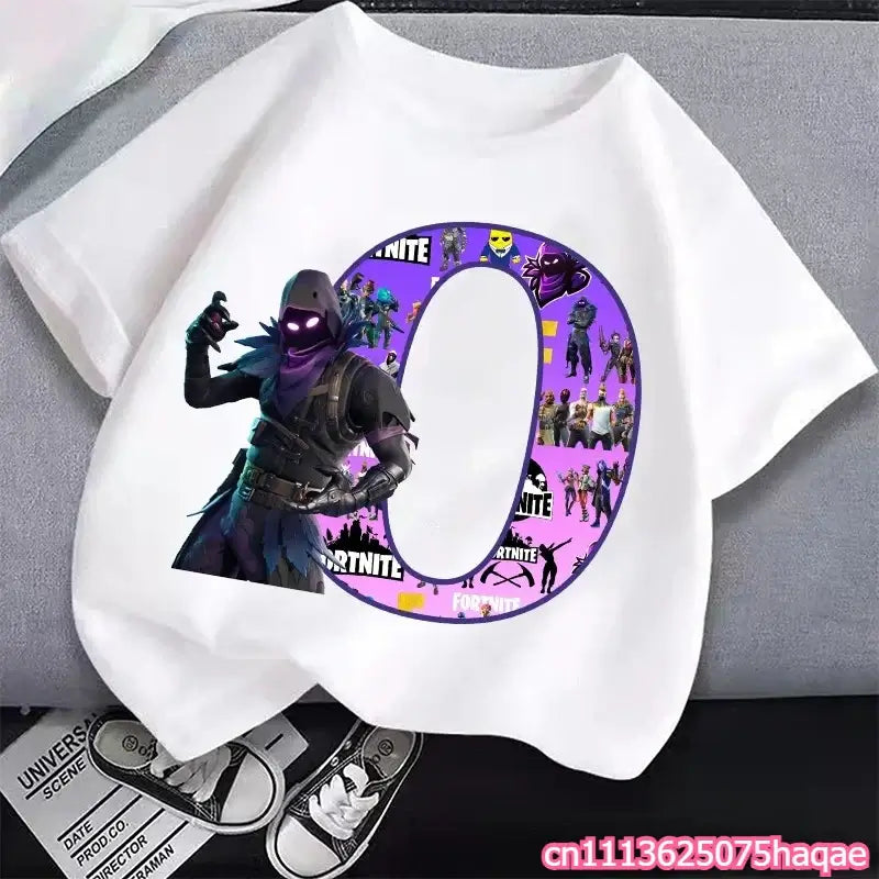 New Fortnites Kids T-shirts Cartoon Letter Graphic T-shirts Boys Girls Summer Casual Sports Short Sleeve Tops Children Clothing