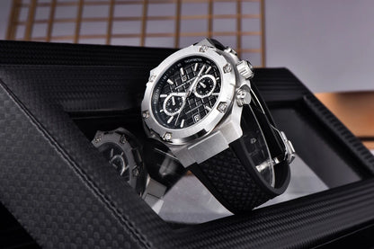 PAGANI DESIGN men’s quartz watches – Luxury sports chronograph, water-resistant, featuring luminescent hands and a sapphire crystal with anti-reflective coating