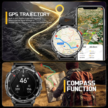 New Original 1100mAh Battery Men Smart Watch Outdoor GPS 10ATM Waterproof Bluetooth Call Sport Smartwatch For Android IOS Phones