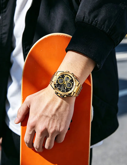 Herrklocka SMAEL 8160 – Militärinspirerad sportmodell, analog och digital, i rostfritt stål – Vattentät, med LED-display, alarm, kronograf och stoppur