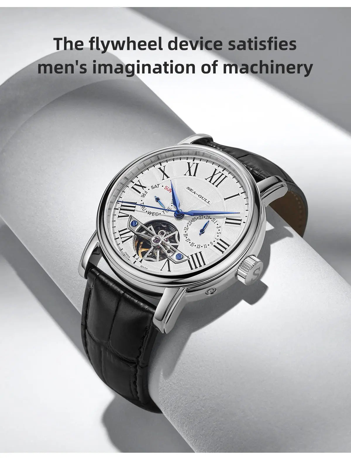 NEW Men's Automatic Mechanical Wristwatch Seagull ST25 Movement Fashion Man Hollow Flywhee Casual Business Watch 819.624