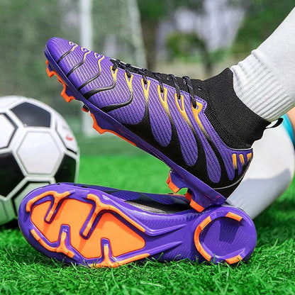 Men Soccer Shoes Sport FG/TF Outdoor Football Boots Training Boys Match Non Slip Long Spikes Cleats Indoor Futsal Comfortable