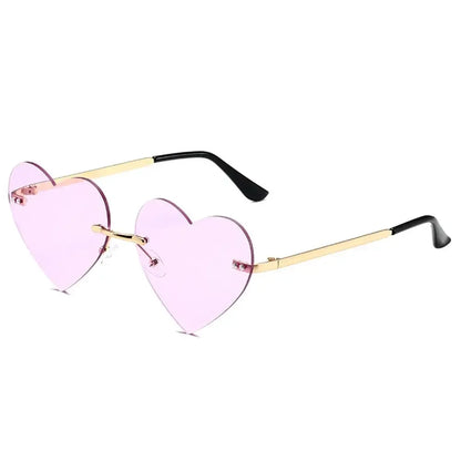 Heart-Shaped Sunglasses Heart Sun Glasses Shades Vintage 90s Glasses UV400 Protection Metal Frame Sunglasses Fancy Accessories