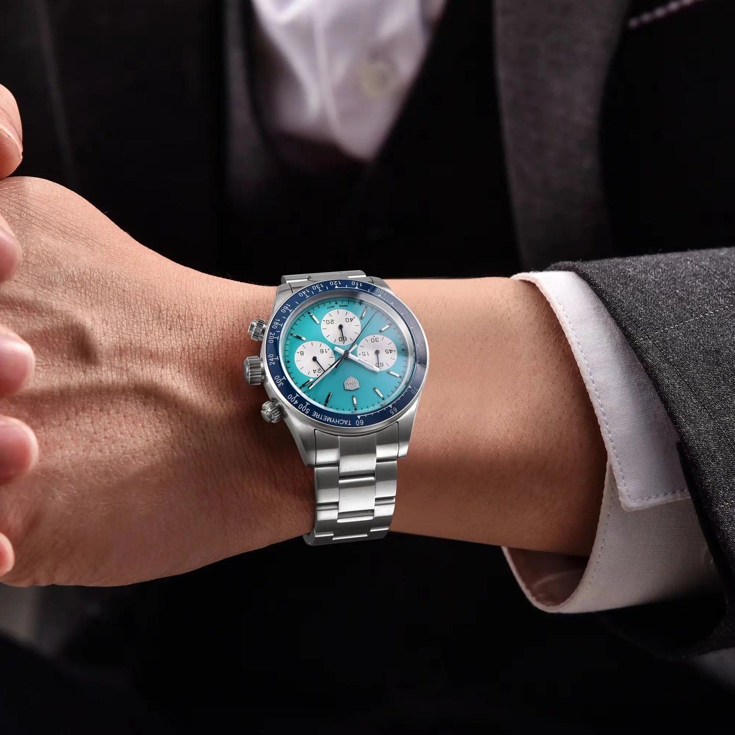 Rossitimi Casual Elegance Men Quartz Watch Light Luxury Premium Stainless Steel Sapphire Small Three-Pin Luminous Diving Watch