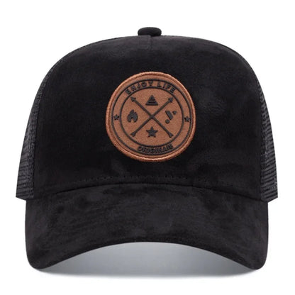 Unisex Fashion Cap ENJOY LIFE Letter Patch Baseball Caps Men Women Suede Trucker Hat
