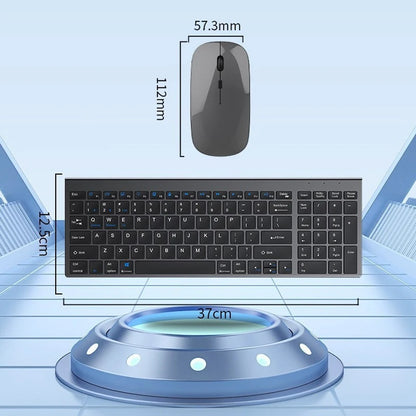 JOMAA Bluetooth & 2.4G USB Keyboard and Mouse Set for Laptop Computer iPad Rechargeable Wireless Keyboard and Mouse Combo Silent
