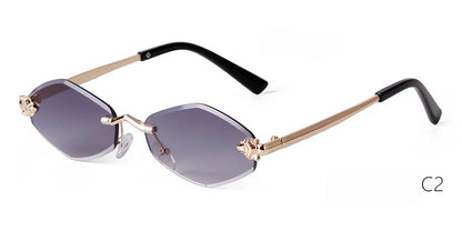 SORVINO 2024 Women Luxury Brand Designer Sunglasses New Polygonal Small Rimless Rhombus Sun Glasses Female Retro Eyewear