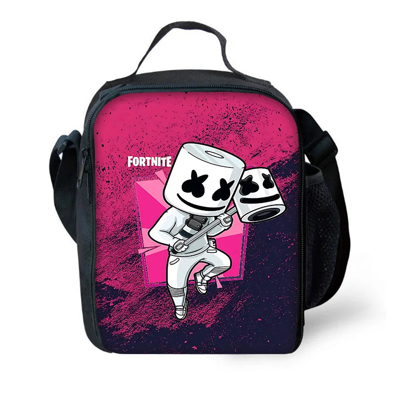 Beliebte Fortnite-Kinder-Isoliertasche mit großem Fassungsvermögen für Jungen und Mädchen, wiederverwendbare Thermo-Kühltasche für Schüler und Outdoor-Lunchbox