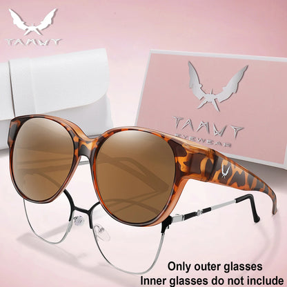 Over Glasses with Box Cover Over Myopia Eyeglasses Unisex Round Shades with UV protection Outdoor Sports Fishing Hiking Cycling