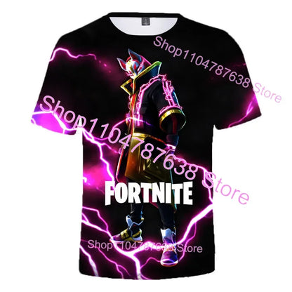 T-shirt de verão Raven Ultima Knight F-Fortnite, t-shirt masculina com estampado 3D Banana Peely, tops de jogo Battle Royale, presentes de aniversário