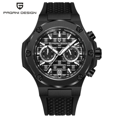 PAGANI DESIGN men’s quartz watches – Luxury sports chronograph, water-resistant, featuring luminescent hands and a sapphire crystal with anti-reflective coating