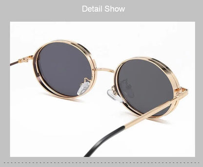 Oval Steampunk Sunglasses For Women Retro Sun Glasses Male Female Brand Designer Metal Frame Eyewear Lentes De Sol Mujer
