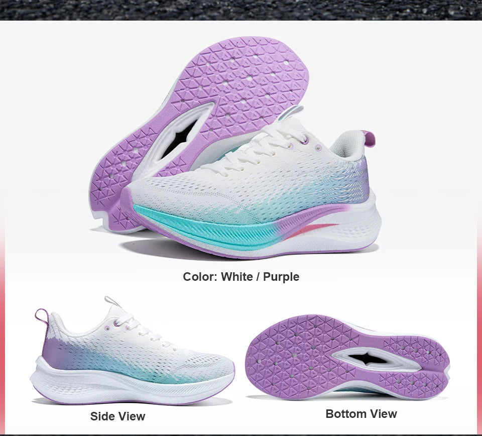 Baasploa Running Shoes Men Carbon Plate Professional Cushioning Anti-Slip Sneaker Female Casual Breathable Jogging Sports Shoes