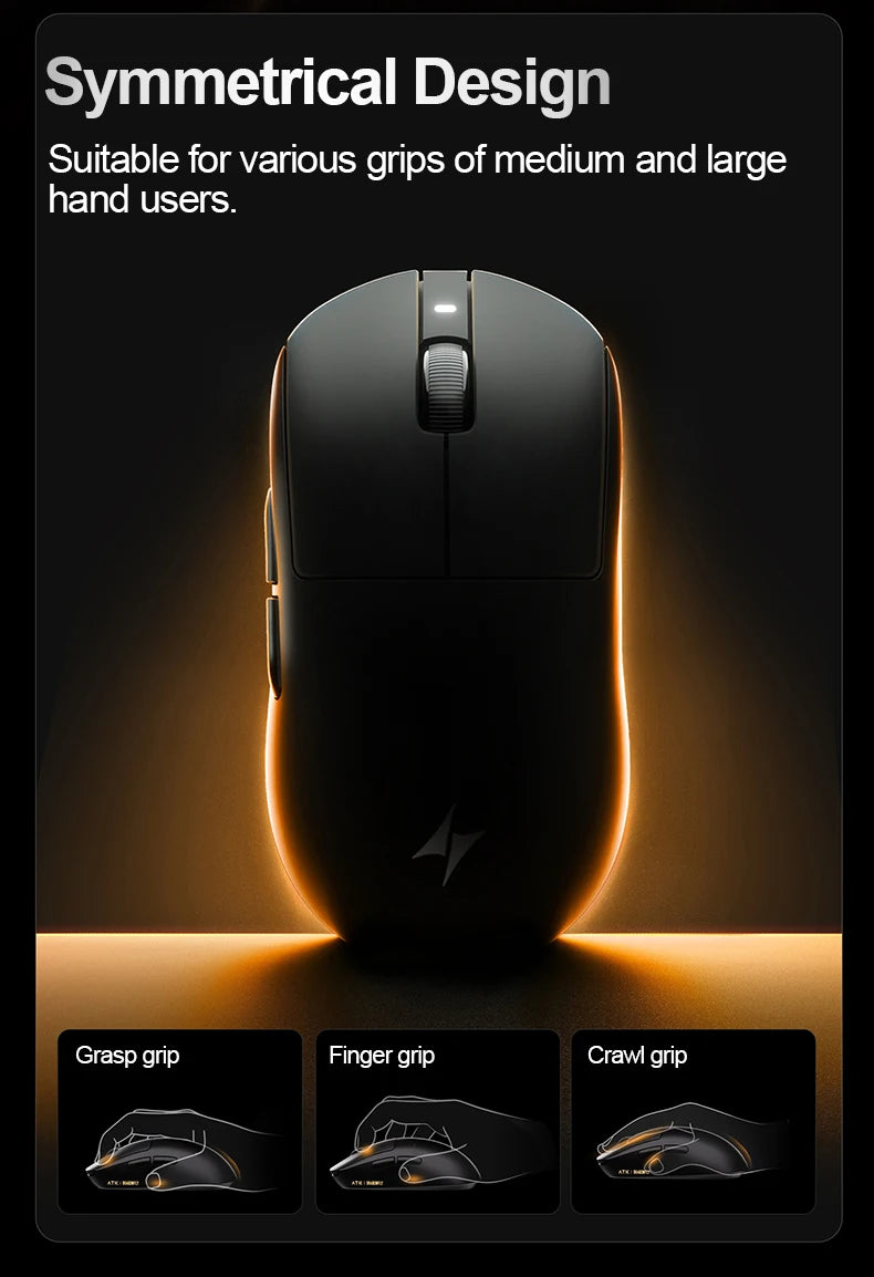 ATK Dragonfly A9 Ultra trådløs gamingmus PAW3950 ultralet tri-mode ergonomisk e-sports FPS-mus til gamere A9 SE Plus