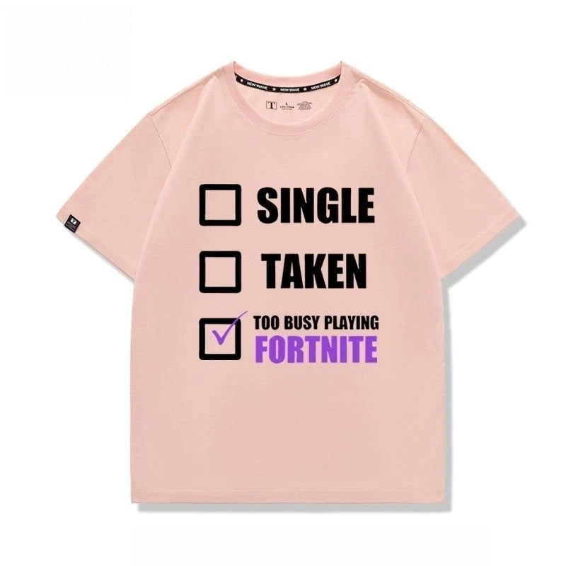 New Fortnite short-sleeved creative high-value cartoon cartoon cool printed men's and women's breathable sweat-absorbent T-shirt