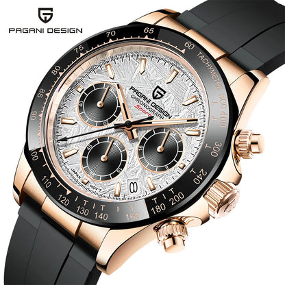 Nuevo original PAGANI DESIGN PD-1664 reloj de pulsera de lujo para hombre con movimiento de cuarzo japonés VK63, cristal de zafiro, cronógrafo impermeable dorado