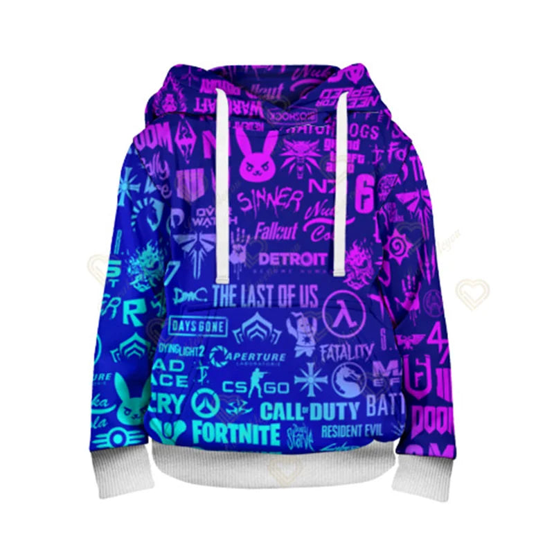 Sweatshirt com Capuz Fortnite Cool Heroes para Rapaz, Estilo Cosplay, Casaco Infantil com Desenho Animado para Primavera e Outono