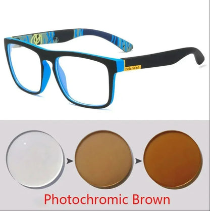 Oculos Masculino Custom Made Myopia Minus Prescription Polarized Lens Square Full-rim Sports Colorful Mirror Sunglasses -1 To-5