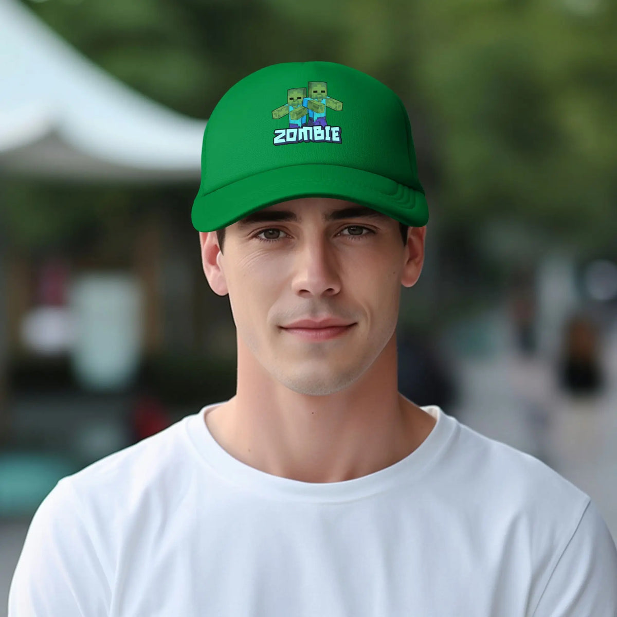 Suaugusiųjų „Creepers“ zombių priešiškos minios stiliaus „Trucker“ kepurės, tinklinės beisbolo kepurės, poliesterinės kepurės, saulės kepurės, reguliuojamos golfo kepurės, vasarinės kepurės