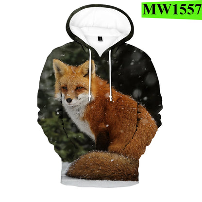 Suositut hip hop -tyyliset uutuushupparit ja collegepaidat, mukava uusi Fox 3D -printti, miehille/naisille, aikuisille/lapsille, rennot puserot