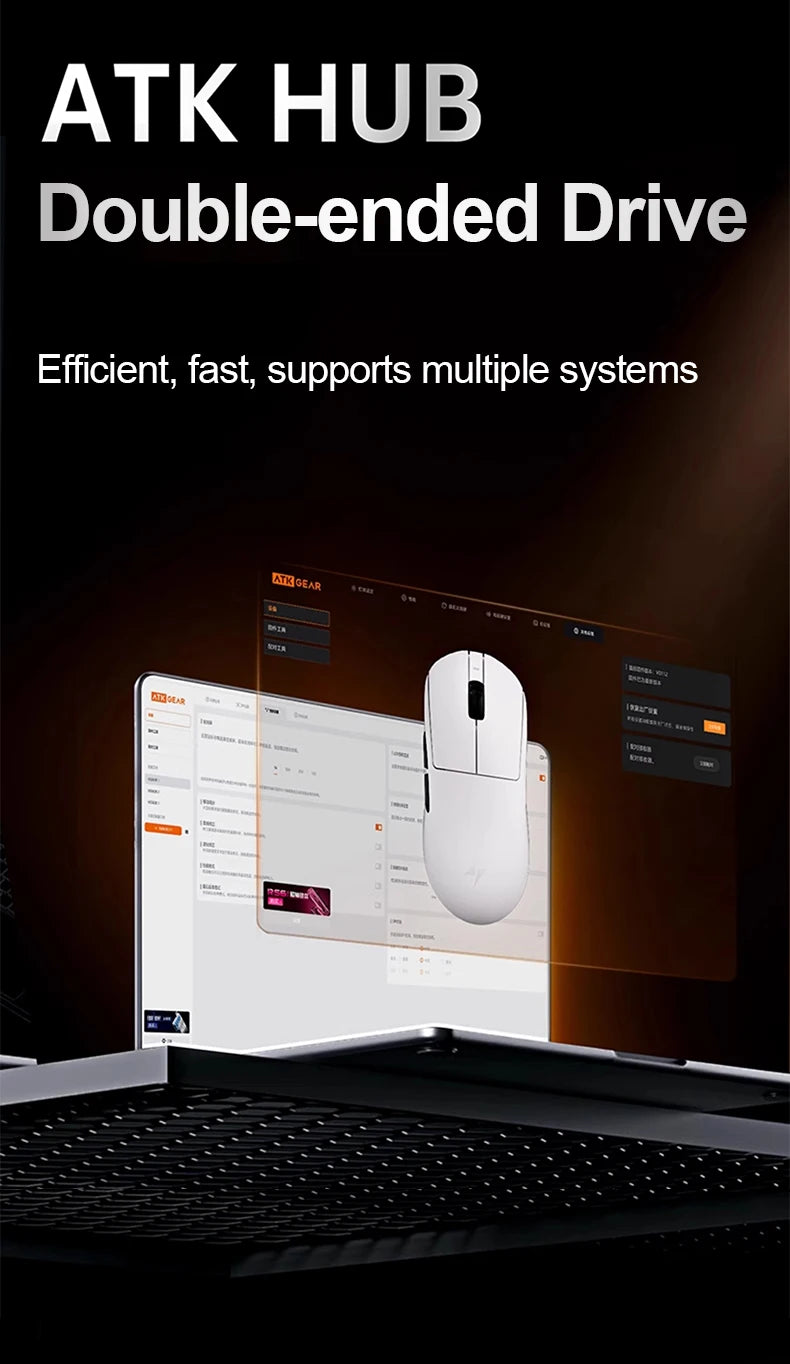 ATK Dragonfly A9 Ultra trådløs gamingmus PAW3950 ultralet tri-mode ergonomisk e-sports FPS-mus til gamere A9 SE Plus