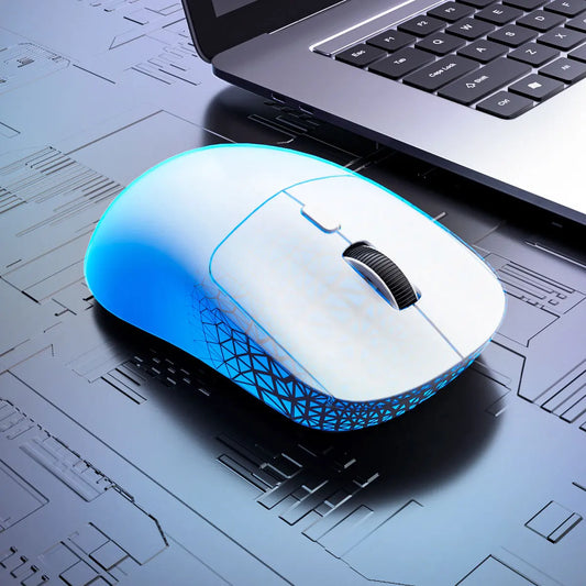 Rechargeable Wireless Bluetooth Gaming Mouse, Dual Mode 2.4G & Bluetooth Wireless Mouse, Silent High Precision Rechargeable Wireless Mouse for Laptop, PC, Mac & iPad