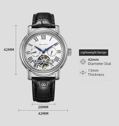 NEW Men's Automatic Mechanical Wristwatch Seagull ST25 Movement Fashion Man Hollow Flywhee Casual Business Watch 819.624